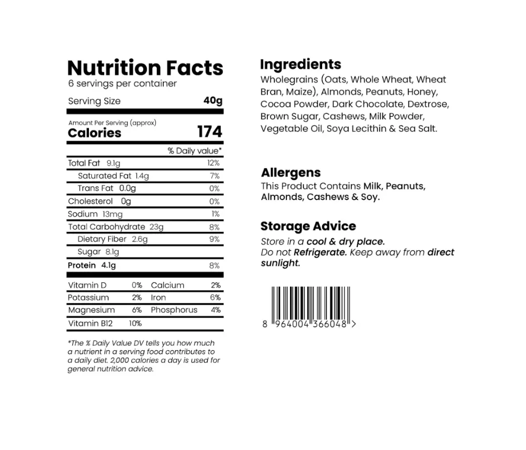 Dark Chocolate & Nut Fusion - 6 Bars