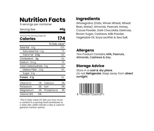 Dark Chocolate & Nut Fusion - Single Bar