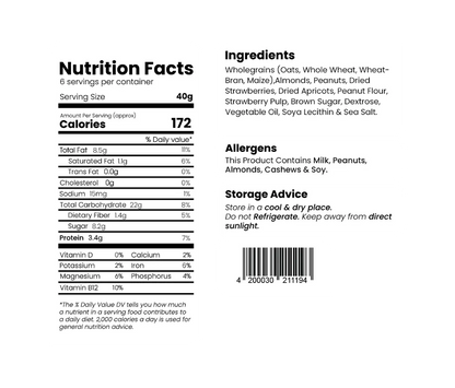 Strawberry & Nut Fusion - 6 Bars